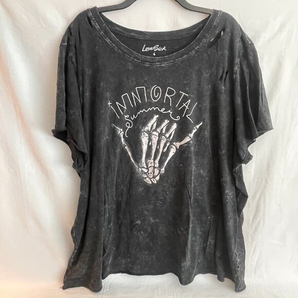 Torrid Lovesick Immortal – Black Destructed Tee - Size 4X - Picture 1 of 5